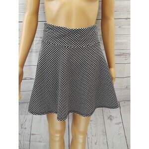 Kirra Women Black White Polkodot Casual Mini Skirt Flare Sz M
